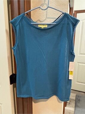 Sigrid Olsen Teal Sleeveless Knit Tank